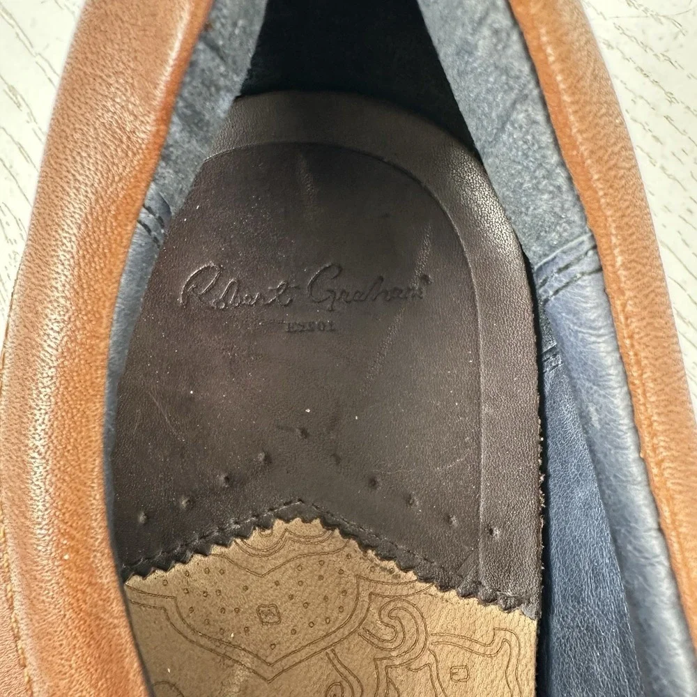 Robert Graham Dion Shoes Brown Men's 13‎ RGS5195 Woven Leather Lifestyle Sneaker